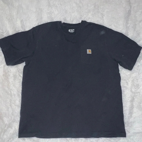 Carhartt Loose Fit Men’s Pocket Tee size 3XL Navy Blue Shirt - Picture 2 of 4